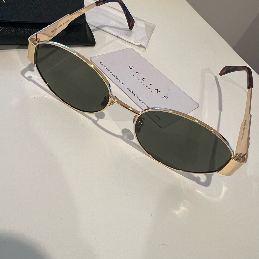 Celine Gold Frame Sunglasses with Dark Lenses
